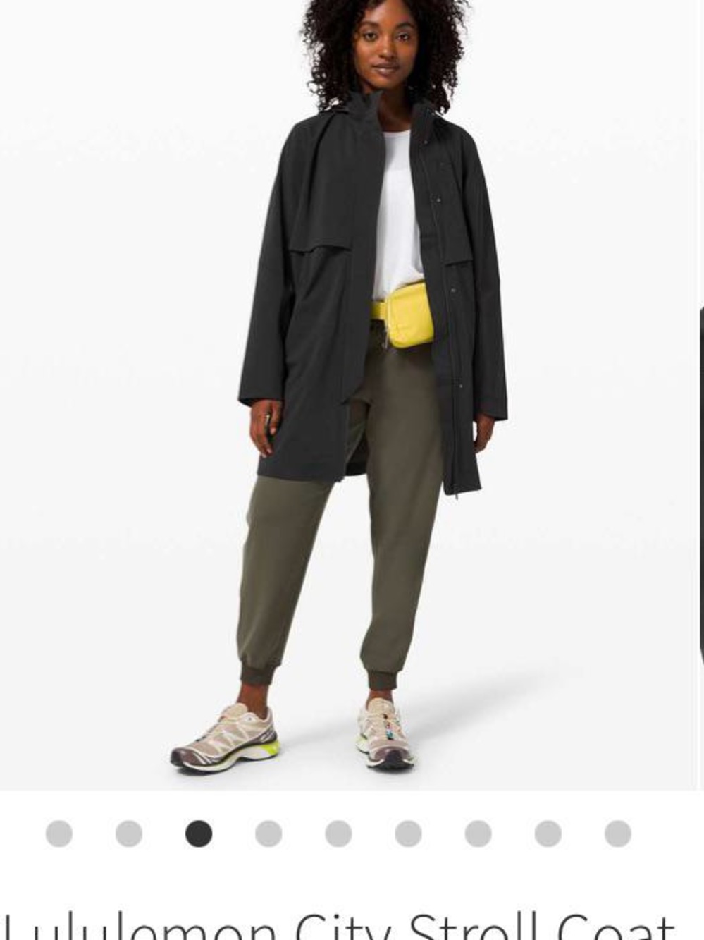 lululemon athletica Lightweight Black Hooded Trench Coat City stroll coat